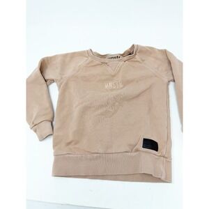 Mnstr Kids Pullover Sweatshirt Raglan Sleeve Spell Out Cotton Pink‎ Boys Size 3